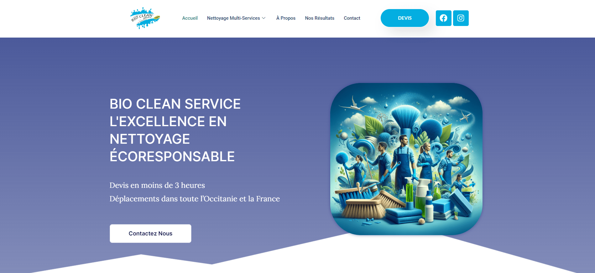 Site internet Bio Clean Service realise par TLT Performance