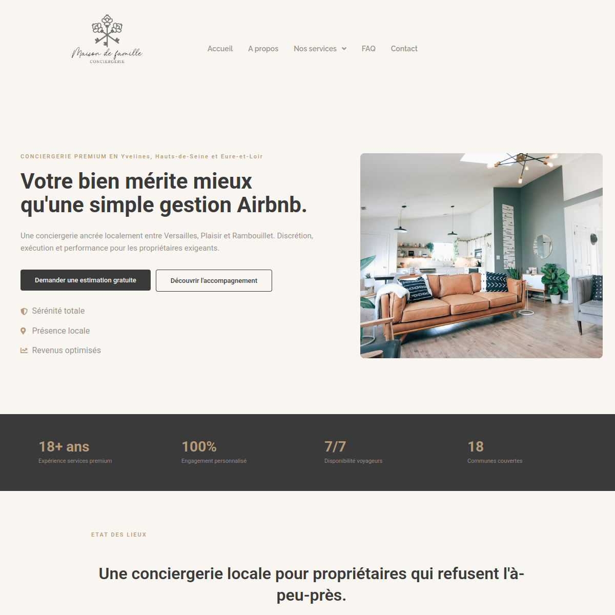Site internet Maison de Famille Conciergerie realise par TLT Performance