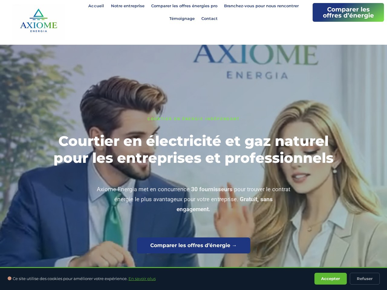 Site internet Axiome Energia realise par TLT Performance