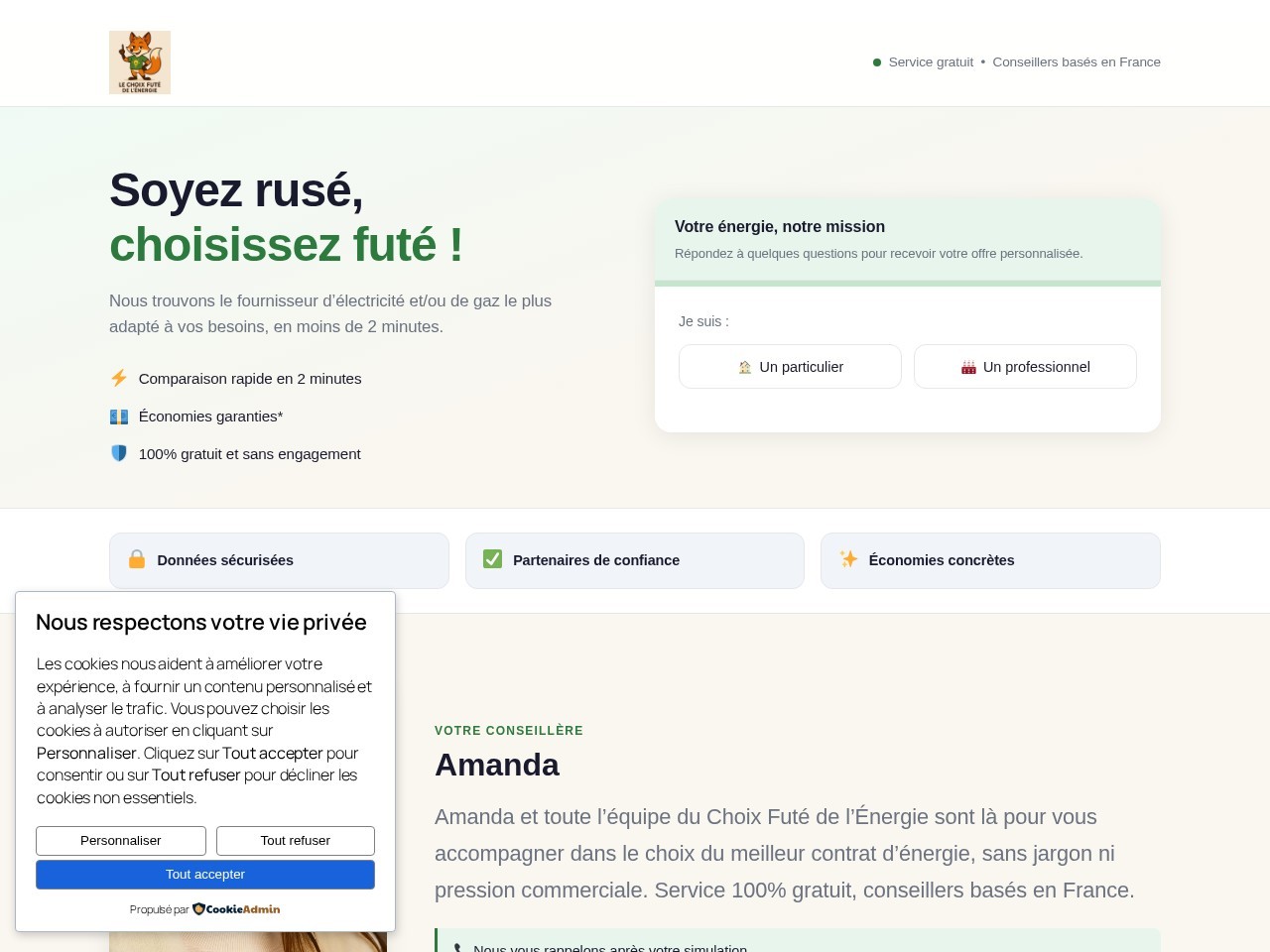 Site internet Futé de l'Énergie realise par TLT Performance